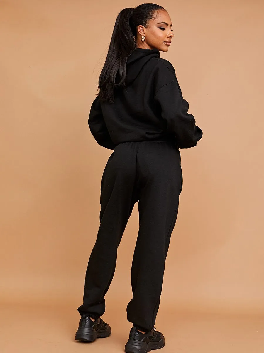 Lexie Embroidered Atelier De Mode Hooded Fleece Co-ord In Black sold by Vivichi product image thumbnail 4