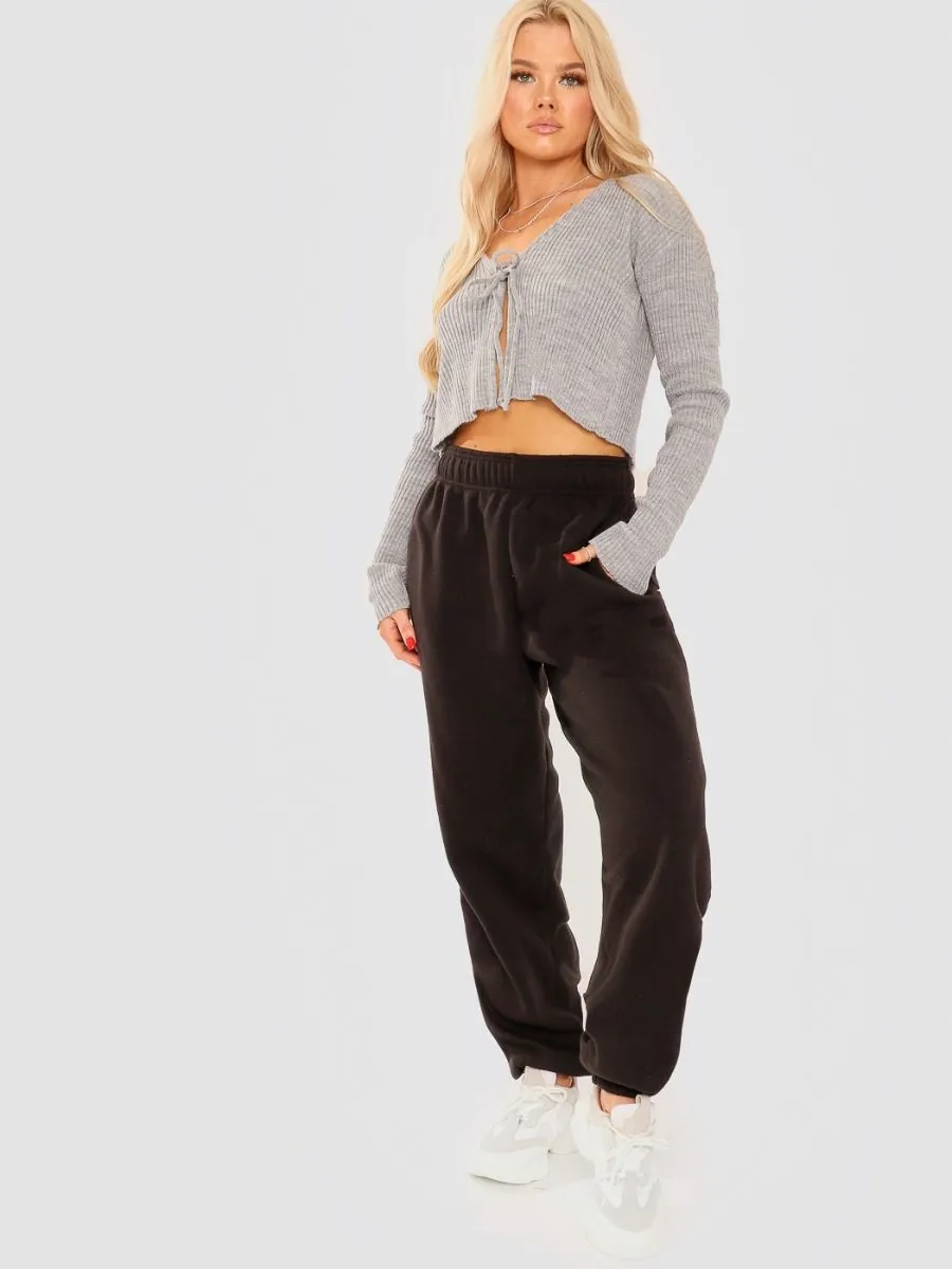 Anne Tie Front Knit Cardigan Top In Grey sold by Vivichi product image thumbnail 2