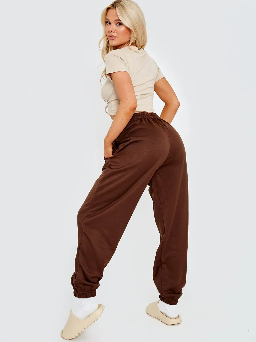 Barbara Oversized Fleeced Joggers In Brown sold by Vivichi product image thumbnail 3