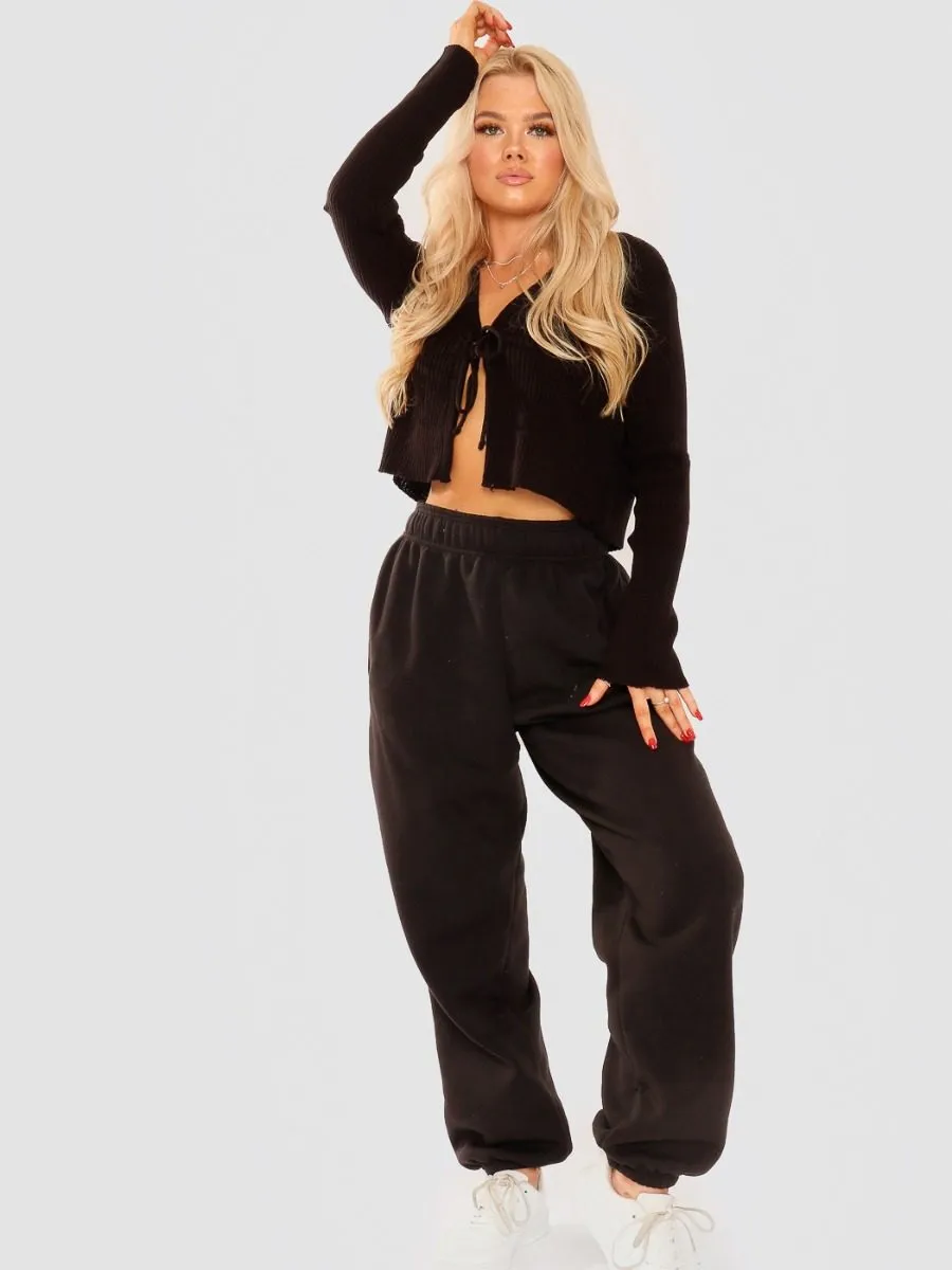 Anne Tie Front Knit Cardigan Top In Black sold by Vivichi product image thumbnail 2