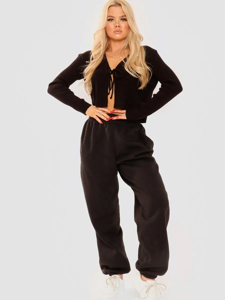 Anne Tie Front Knit Cardigan Top In Black sold by Vivichi product image thumbnail 3