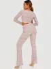 Tasha Multi Coloured Flared Trouser In Pink sold by Vivichi
