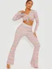 Tasha Multi Coloured Flared Trouser In Pink sold by Vivichi