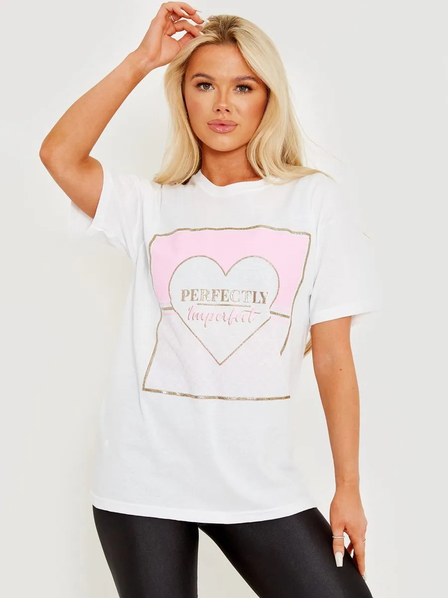 Regina Perfectly Imperfect Graphic Printed T-Shirt In White sold by Vivichi product image thumbnail 2