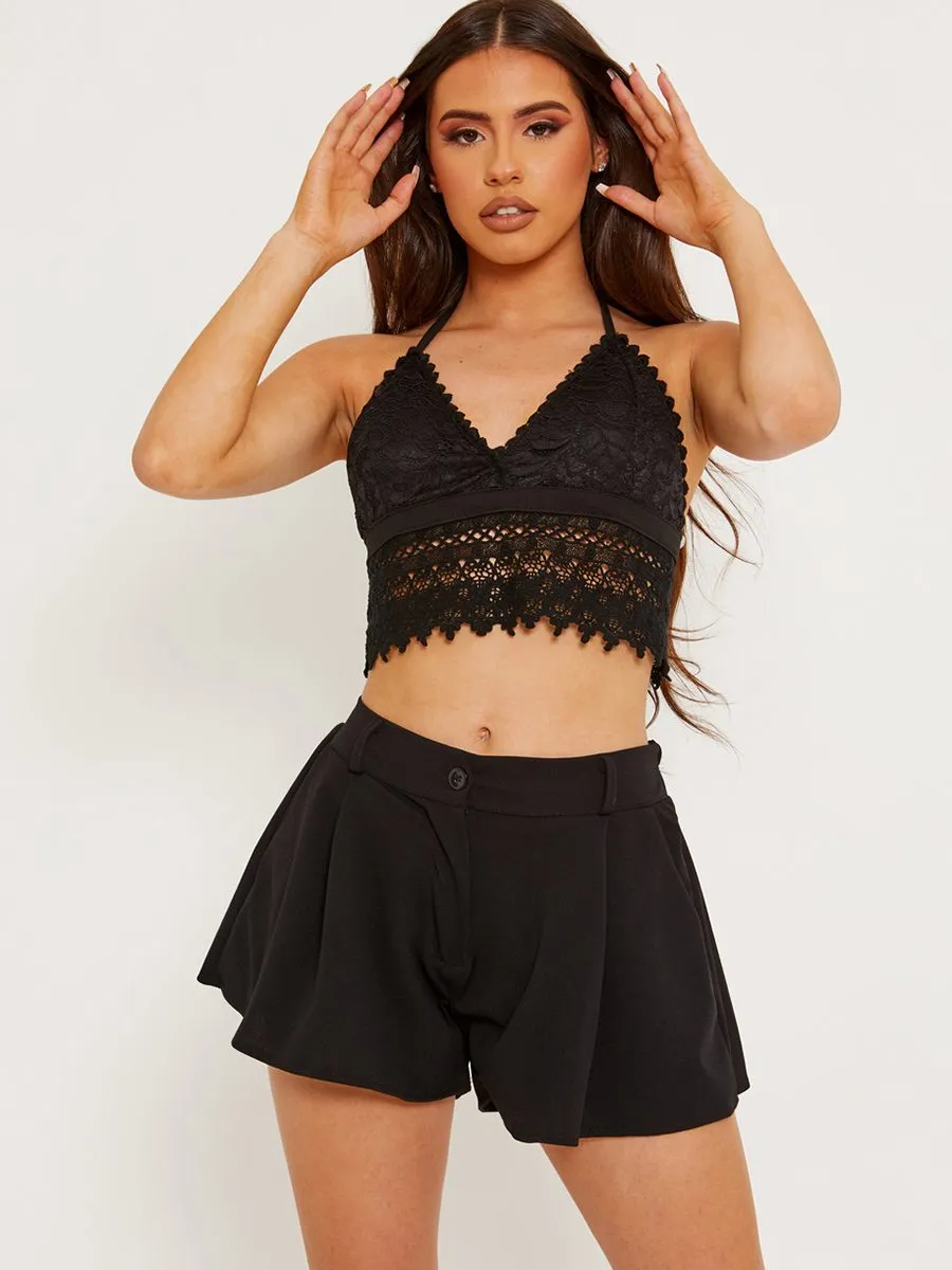 Lynzi Tie Backless Crochet Halter Top In Black sold by Vivichi product image thumbnail 5