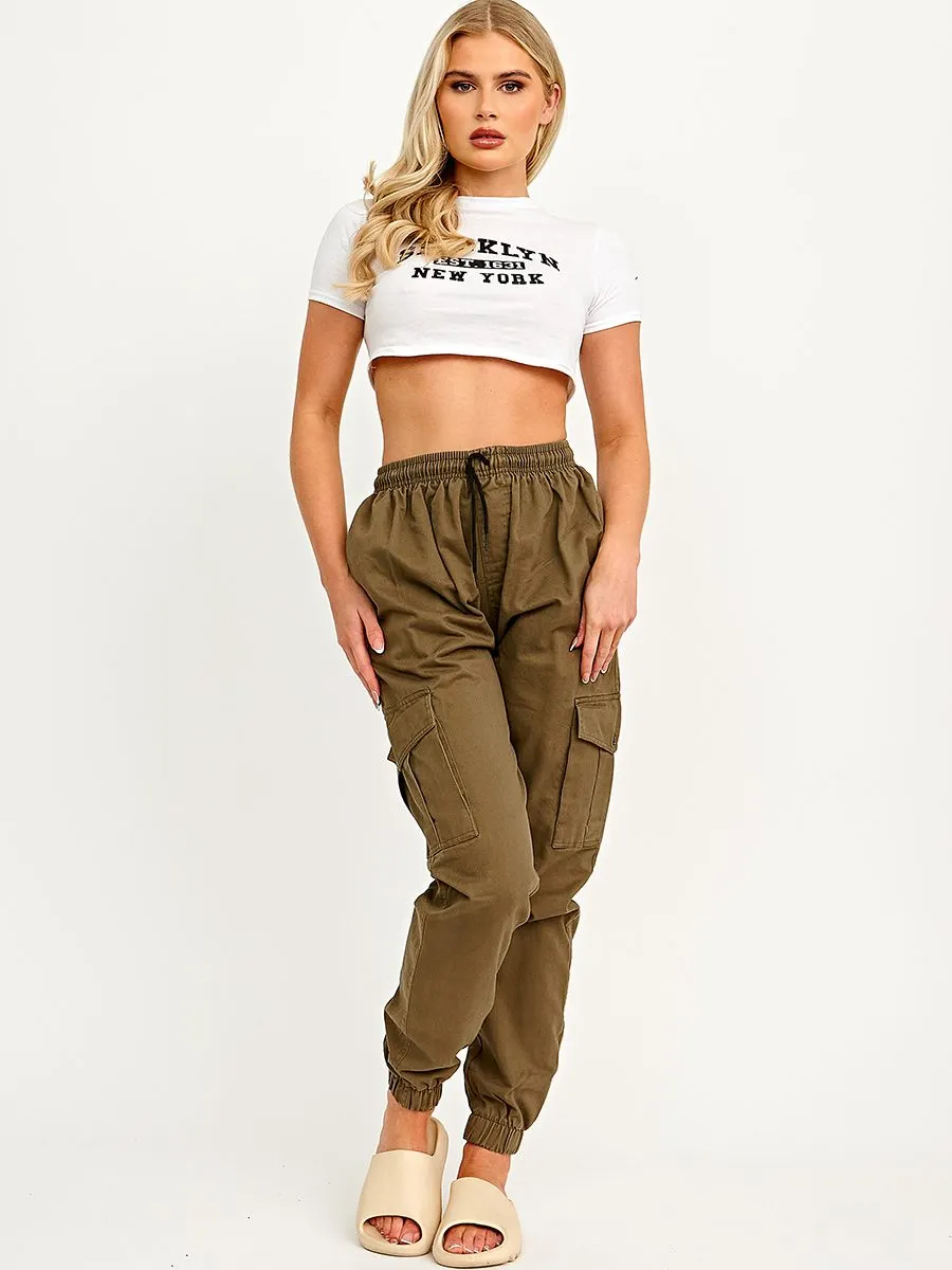 Bianka Twill Fabric Cargo Trousers In Khaki sold by Vivichi product image thumbnail 2
