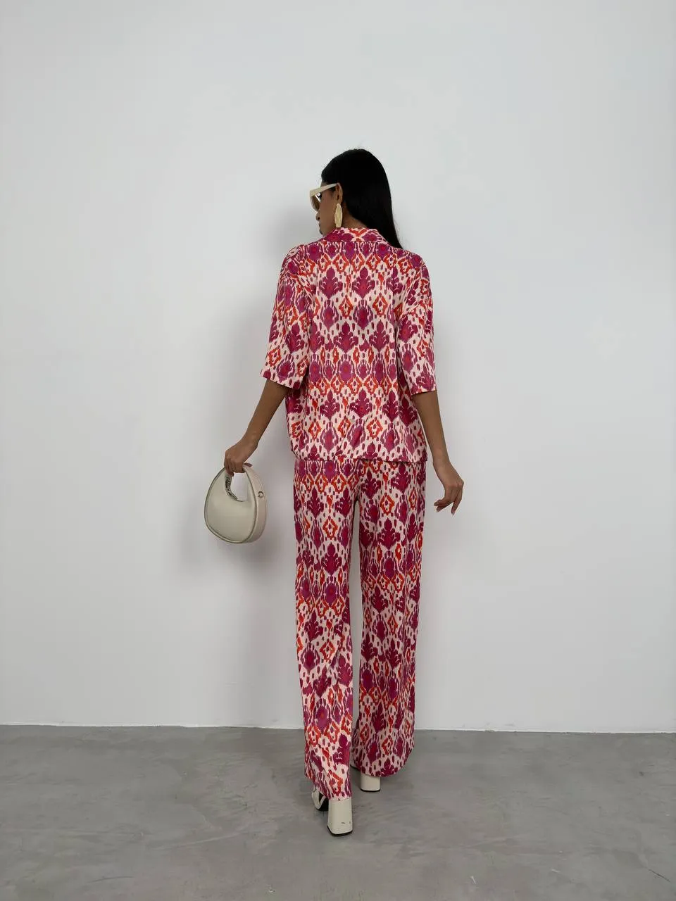 **PRE-ORDER** Harper Patterned Satin Shirt In Red sold by Vivichi product image thumbnail 4