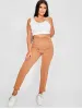 Jannah Pleated Panel High Waist Trouser In Camel sold by Vivichi