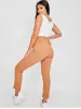 Jannah Pleated Panel High Waist Trouser In Camel sold by Vivichi