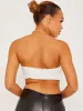 Simona Gold Chain Halter Crop Top In White sold by Vivichi