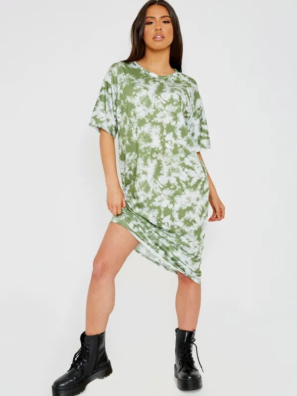 Paris Tie-Dye Midi Dress In Green sold by Vivichi