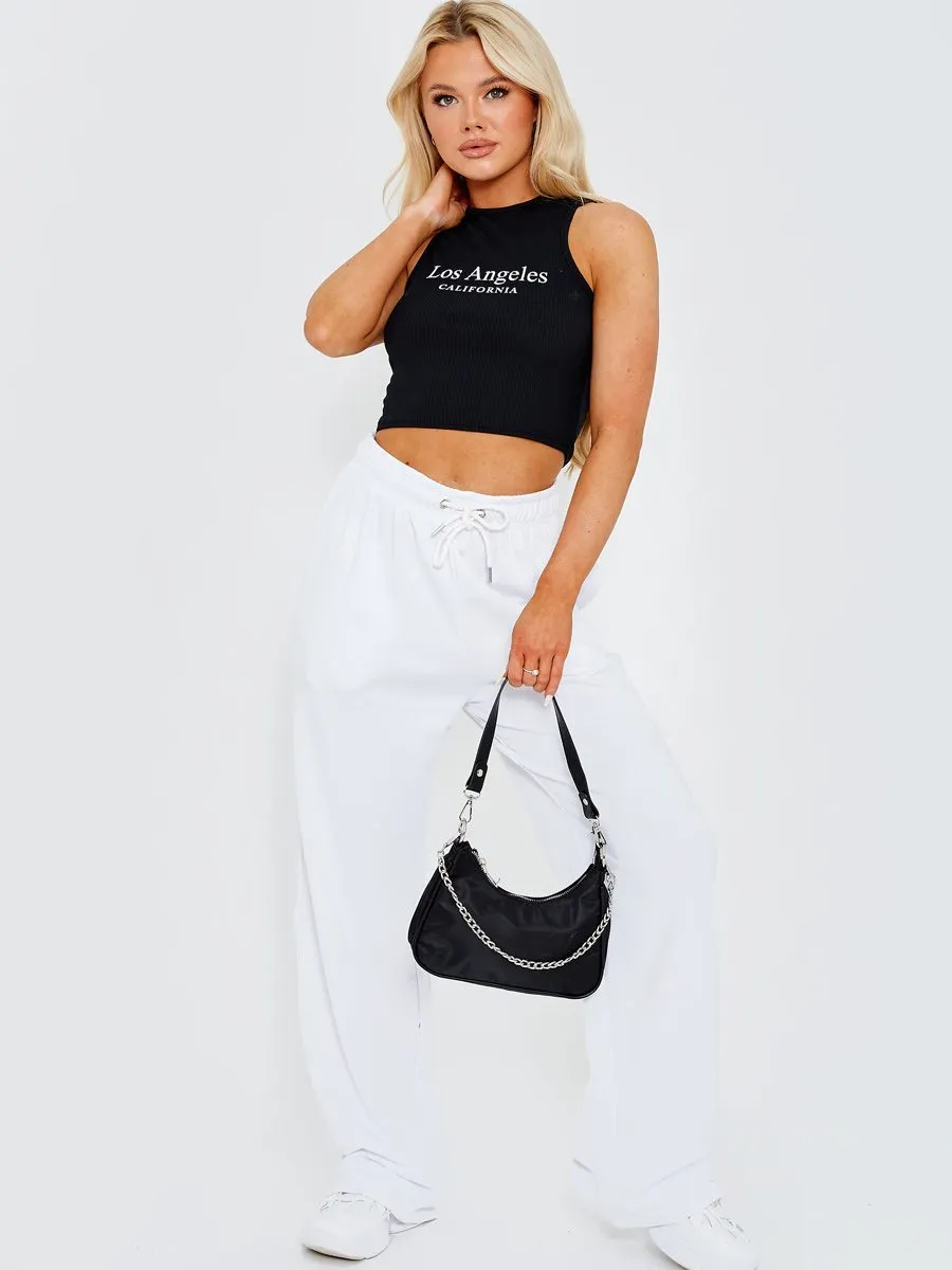 Yasmine Los Angeles Ribbed Vest Crop Top In Black sold by Vivichi product image thumbnail 4