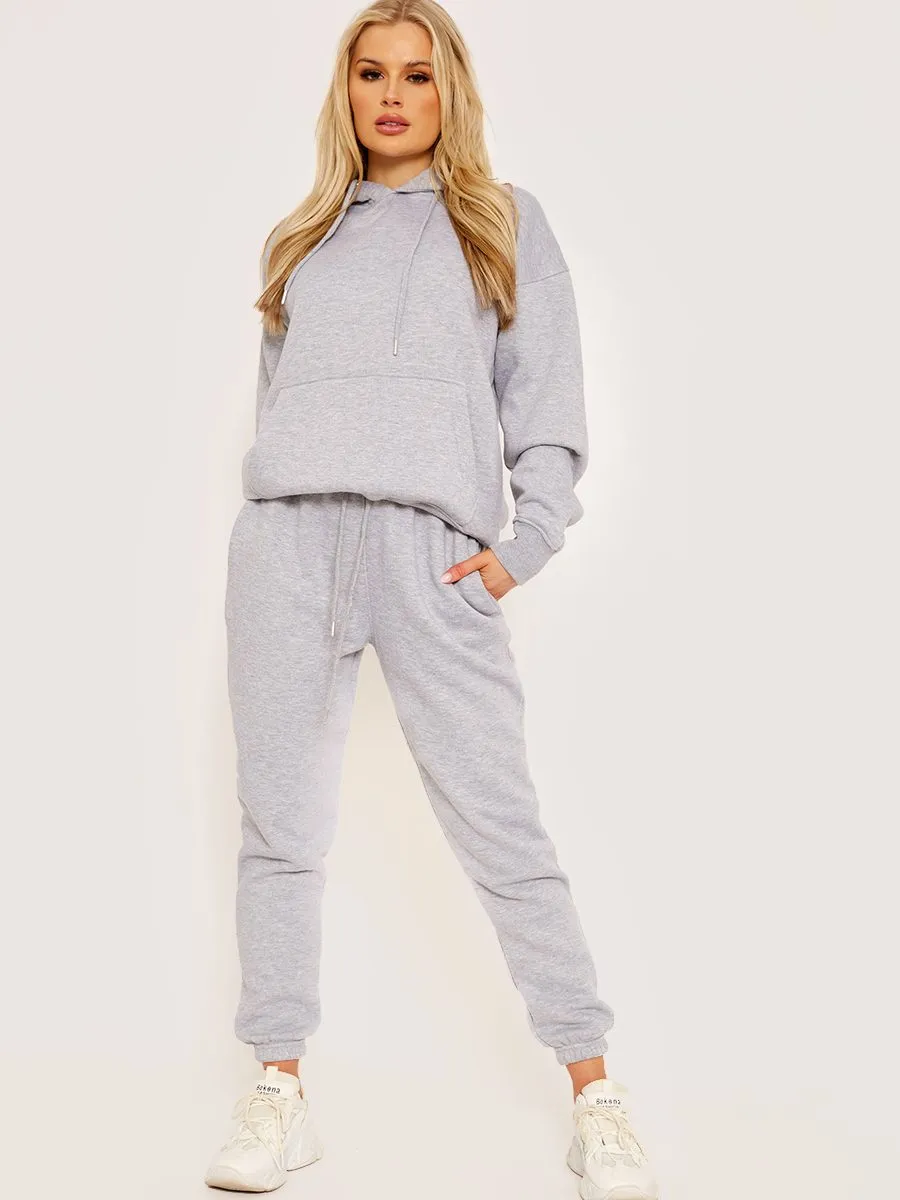 Haley Oversized Hoodie & Jogger Fleeced Co-ord In Grey sold by Vivichi