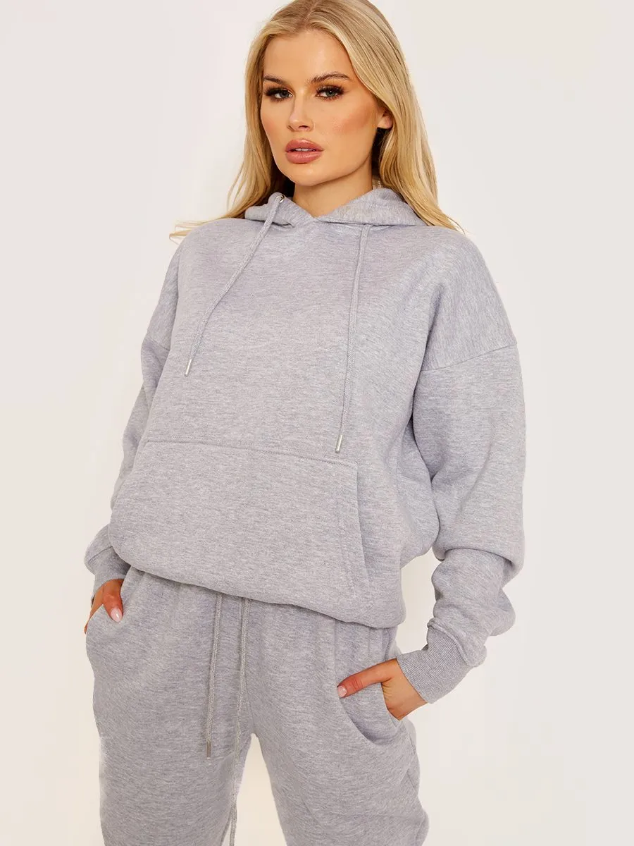 Haley Oversized Hoodie & Jogger Fleeced Co-ord In Grey sold by Vivichi product image thumbnail 4