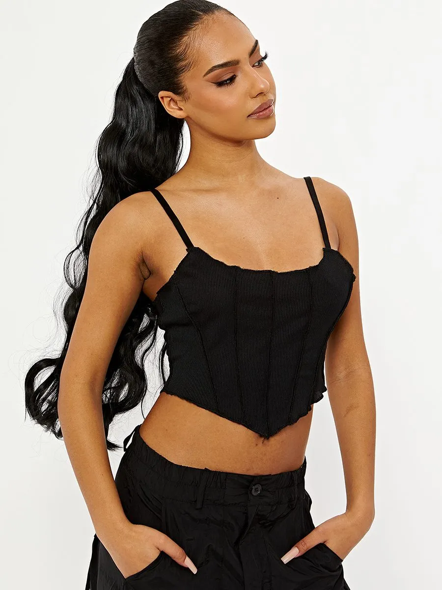 Bianca Seam Detail Strappy Crop Top In Black sold by Vivichi product image thumbnail 3