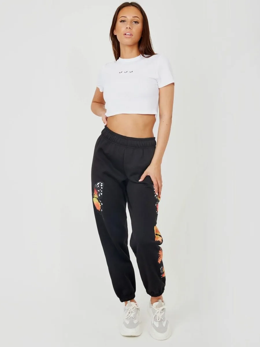Machela Butterfly Graphic Oversized Fleece Joggers In Black sold by Vivichi product image thumbnail 4