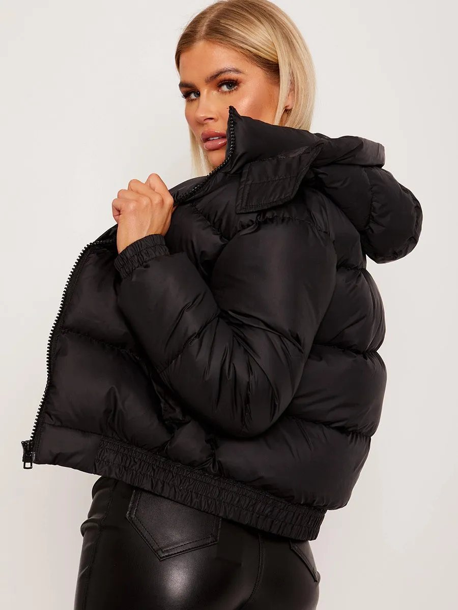 Niya Hooded Padded Puffer Jacket In Black sold by Vivichi product image thumbnail 2