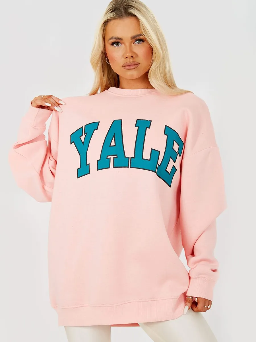 Nessy YALE Graphic Sweatshirt Jumper In Pink sold by Vivichi product image thumbnail 4