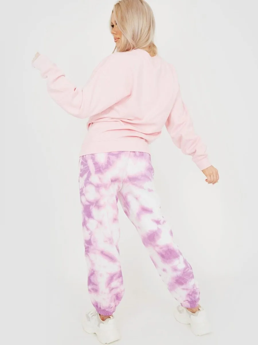 Barbara Tie-Dye Oversized Fleece Joggers In Purple sold by Vivichi product image thumbnail 2