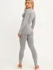 Daya Long Sleeves Ribbed Crop Top & Leggings Co-ord In Grey sold by Vivichi