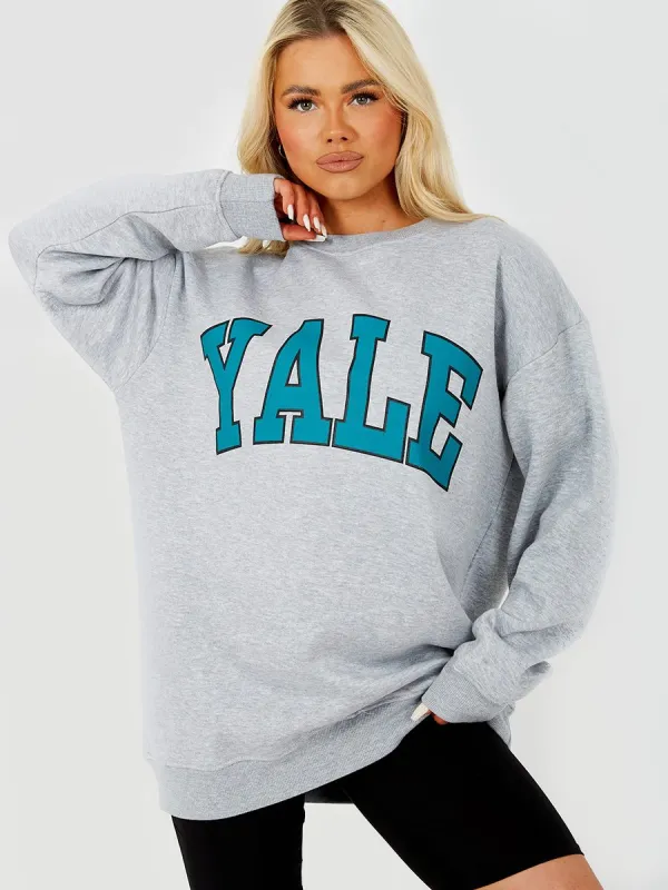 Nessy YALE Graphic Sweatshirt Jumper In Grey sold by Vivichi