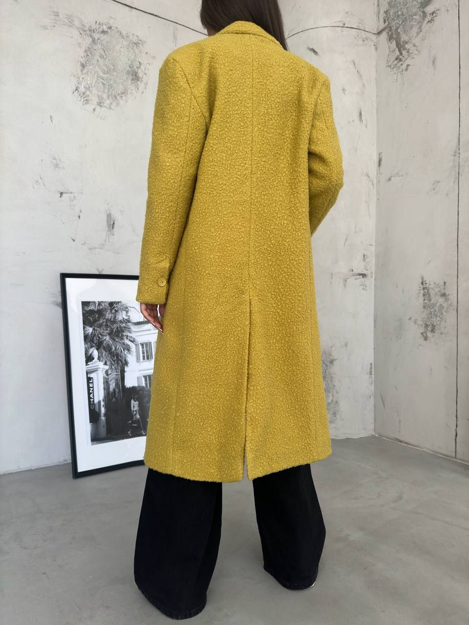 *PRE-ORDER* Carla Double Breasted Collar Tweed Coat In Chartreuse sold by Vivichi product image thumbnail 3