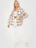 Colette Classic Thick Colour Block Shacket In Beige sold by Vivichi