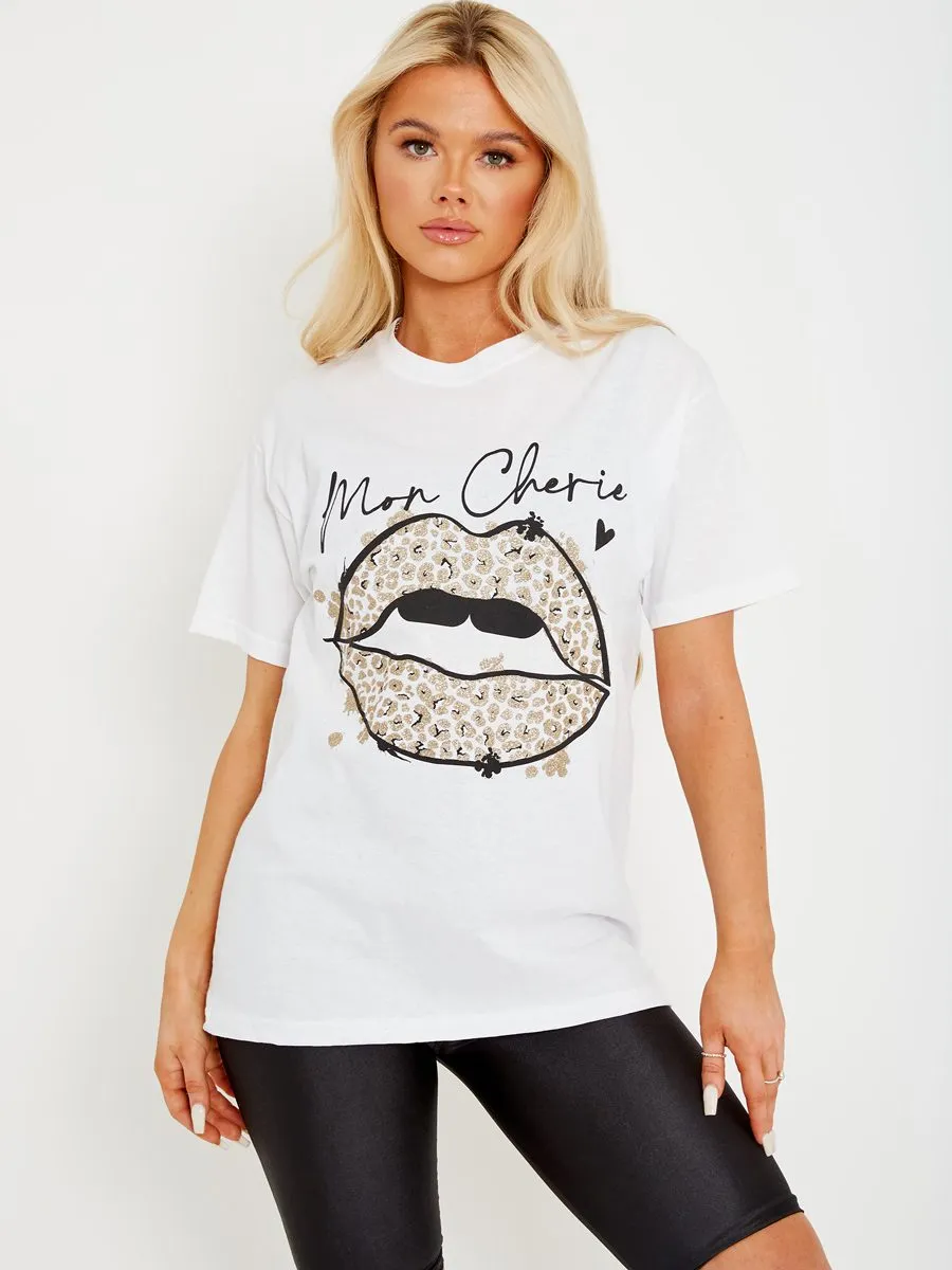 Carol Mon Cherie Lip Graphic Printed T-Shirt In Black sold by Vivichi product image thumbnail 2