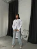 Blair Waist Fitted Padded Shirt In White sold by Vivichi