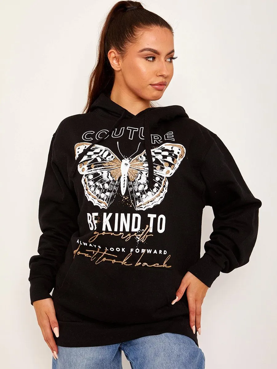 Corey Couture Butterfly Graphic Fleeced Hoodie In Black sold by Vivichi product image thumbnail 2