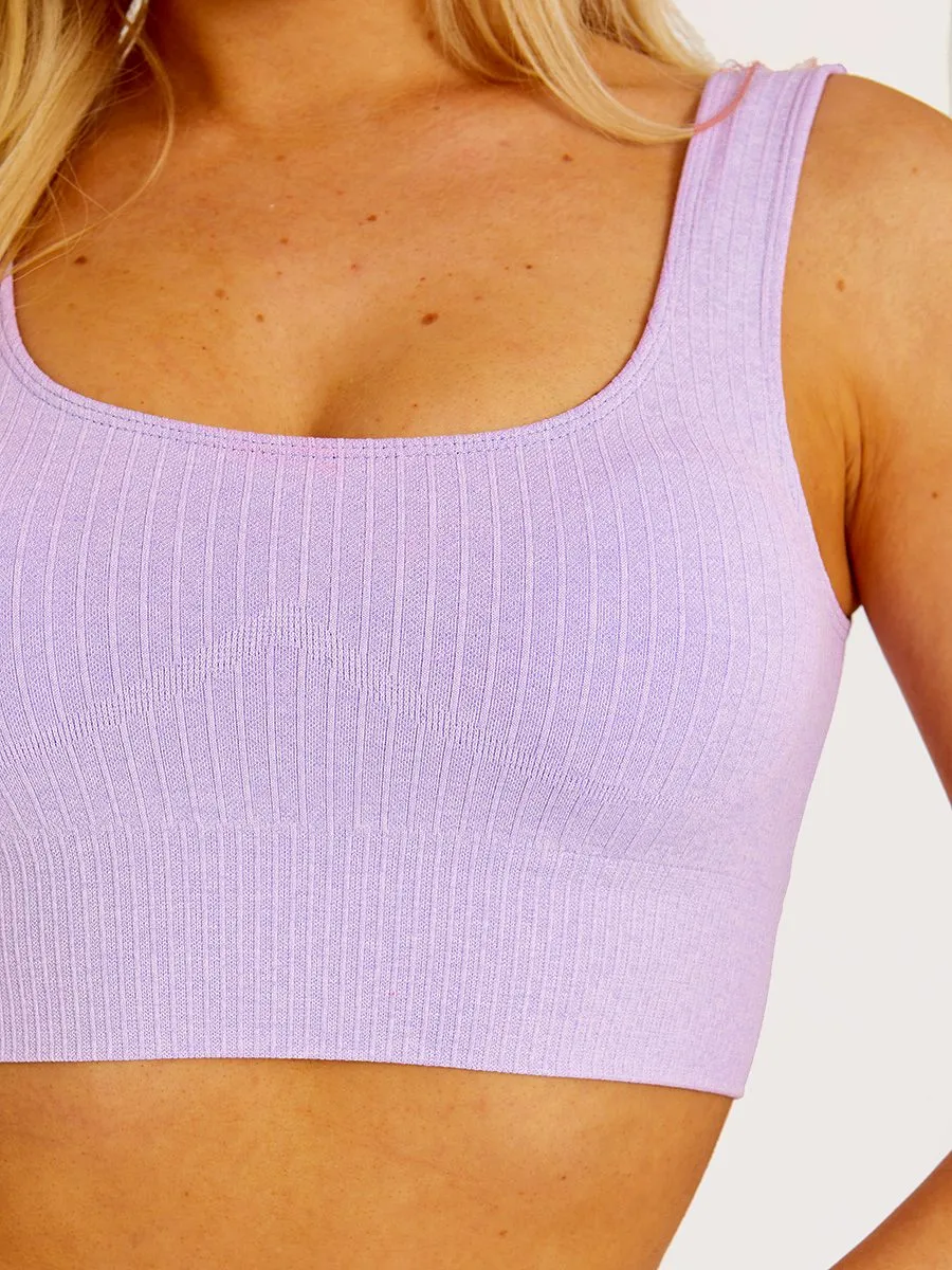 Carmela Padded Sports Bra and Legging Ribbed Activewear Set In Lilac sold by Vivichi product image thumbnail 4