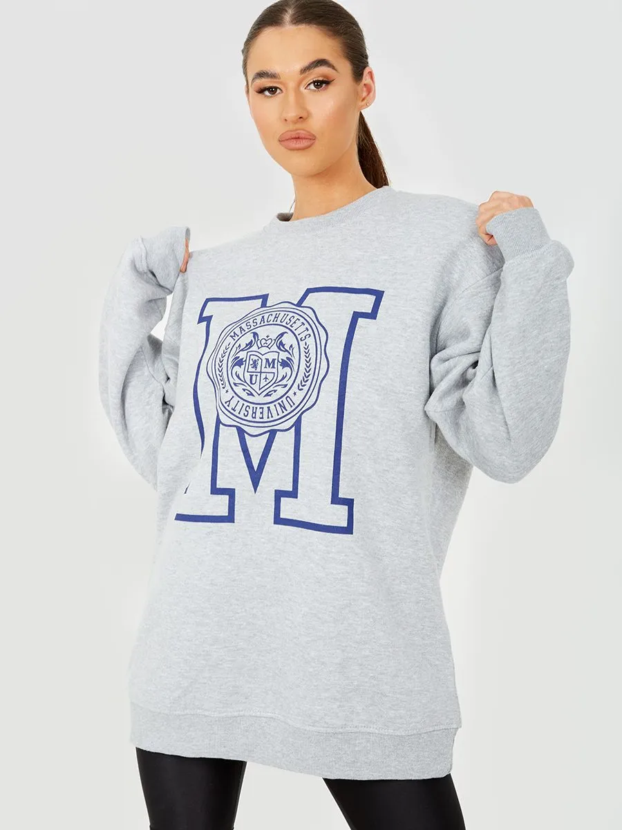Sandy Massachusetts University Graphic Sweatshirt Jumper In Grey sold by Vivichi product image thumbnail 4