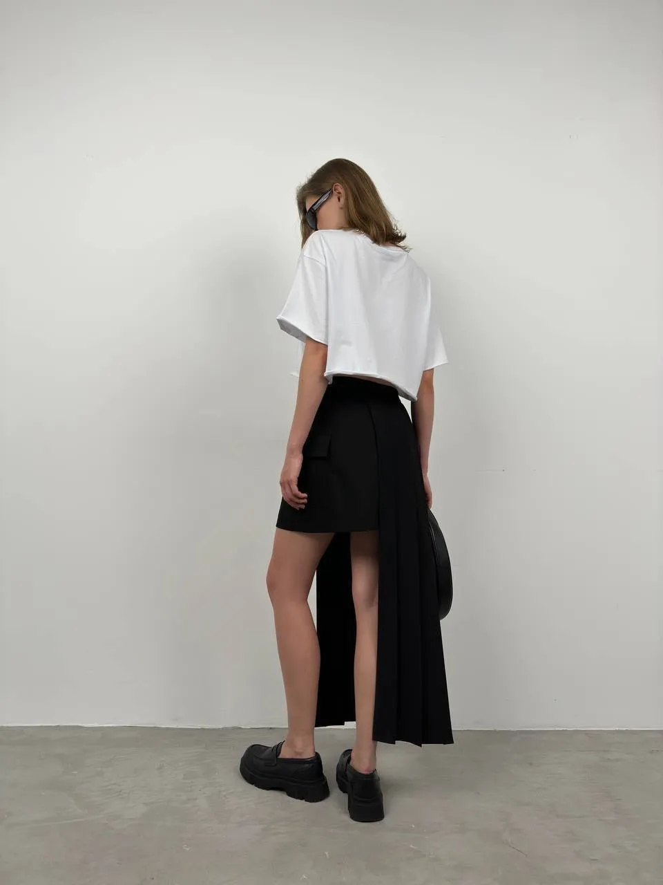 *PRE-ORDER* Olivia Asymmetric Cut Pleated Skirt In Black sold by Vivichi product image thumbnail 5