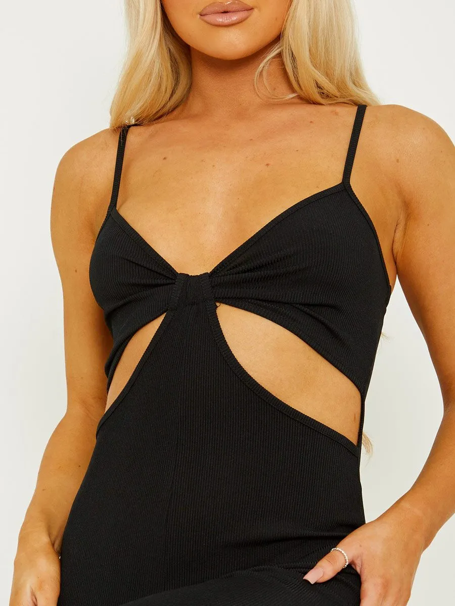 Devin Cut Out Ribbed Cami Jumpsuit In Black sold by Vivichi product image thumbnail 3