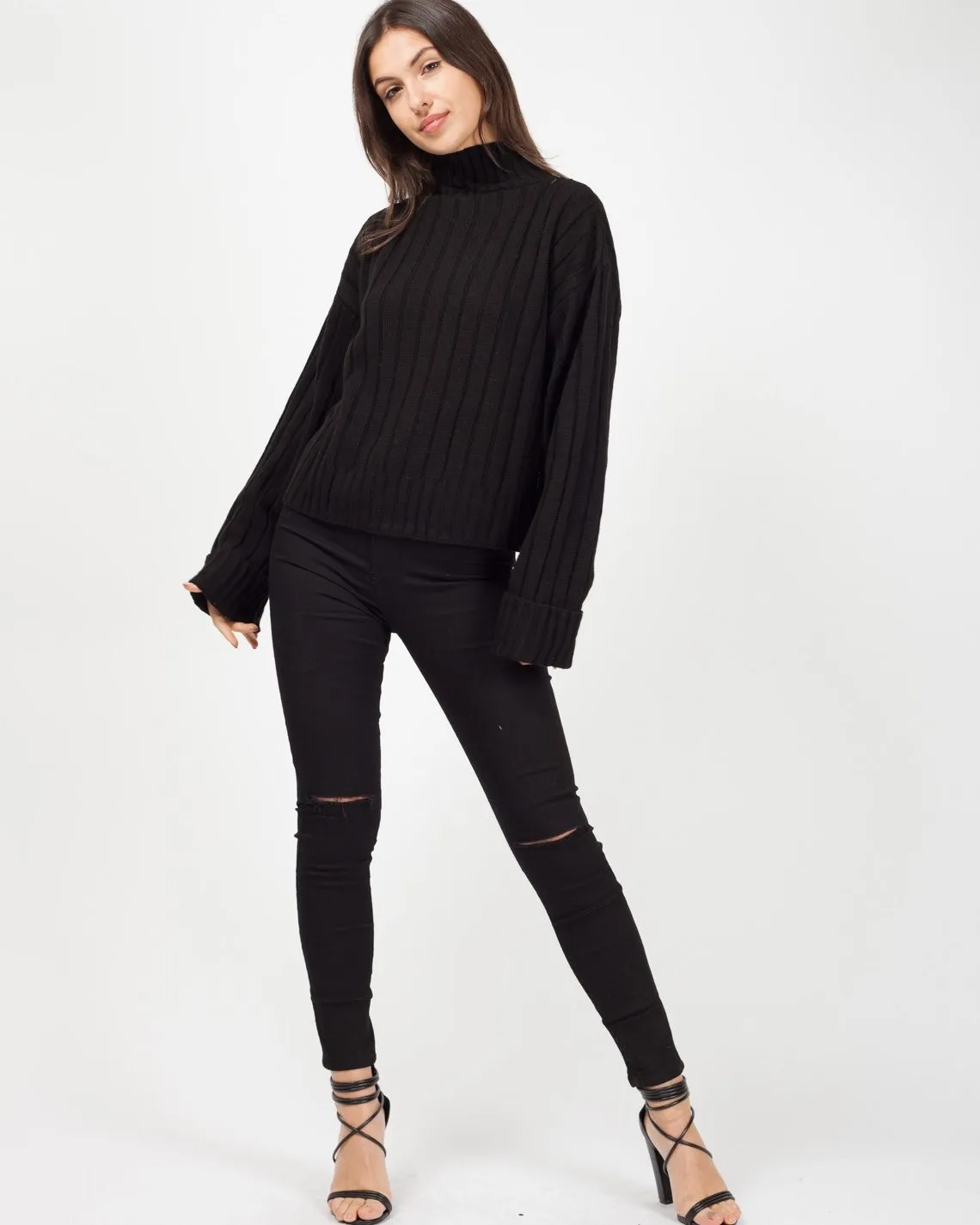 Karlie Turtle Neck Knitted Jumper In Black sold by Vivichi product image thumbnail 3