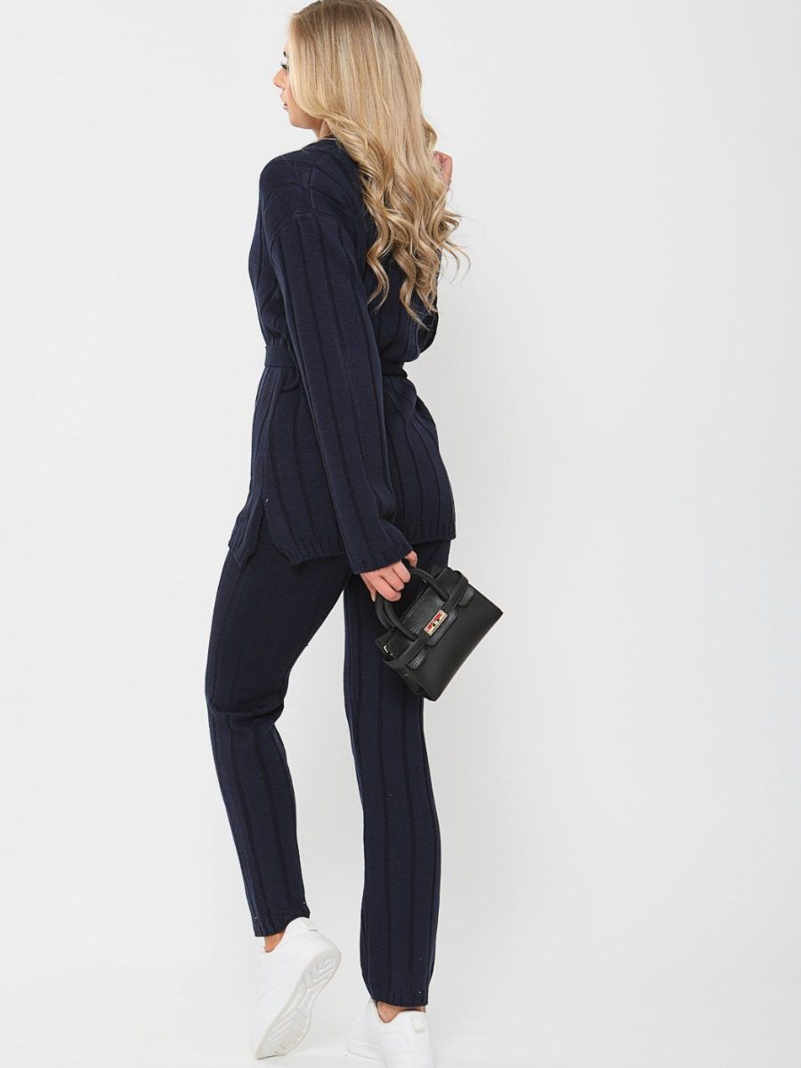 Sammie Ribbed Knitted Belted Loungewear Set Navy sold by Vivichi product image thumbnail 5