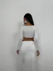 **PRE-ORDER** Olga Gather Detail Crop Top & Slit Skirt In White sold by Vivichi