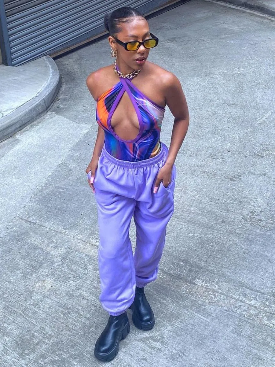 Barbara Oversized Fleeced Joggers In Lilac sold by Vivichi product image thumbnail 5