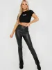 Veronika Malibu Embroidered Rib Crop Top In Black sold by Vivichi