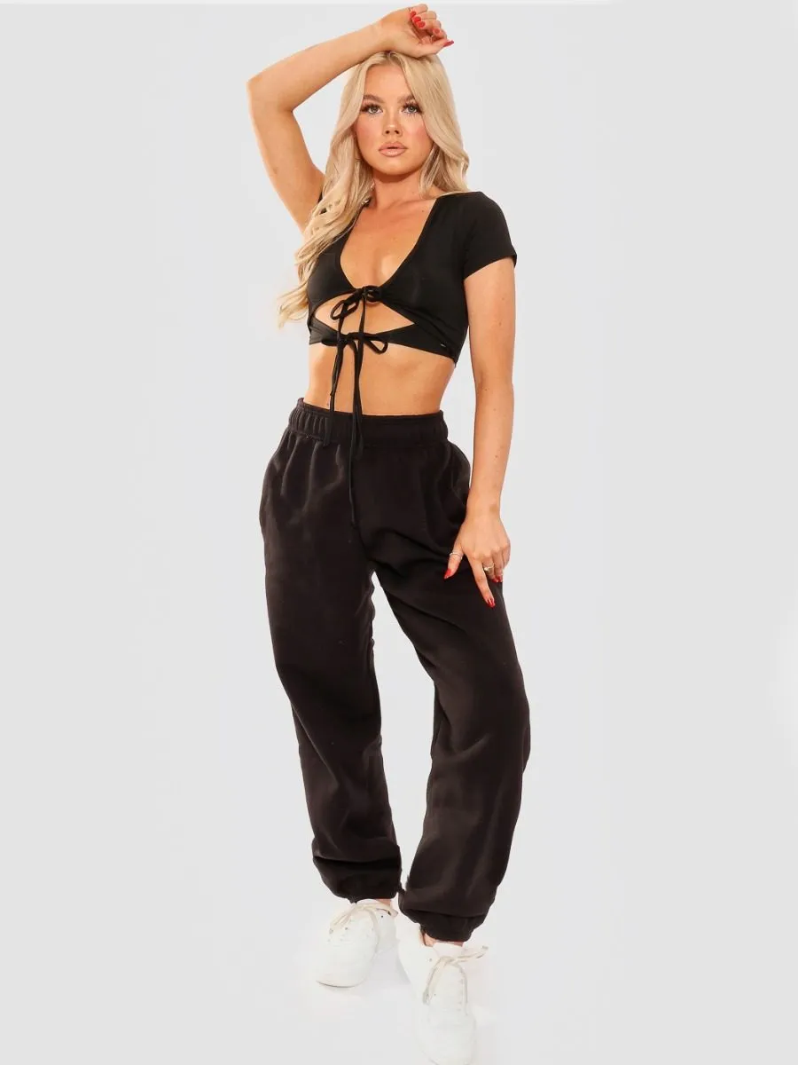 Jodie Self-Tie Cropped Top In Black sold by Vivichi product image thumbnail 2