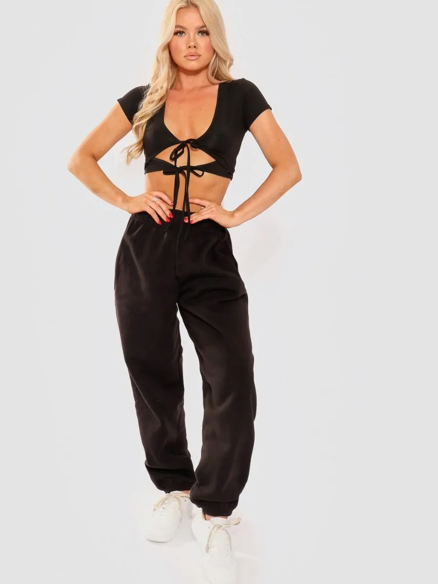 Jodie Self-Tie Cropped Top In Black sold by Vivichi product image thumbnail 3