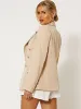Harriet Oversized Button Detail Blazer In Stone sold by Vivichi