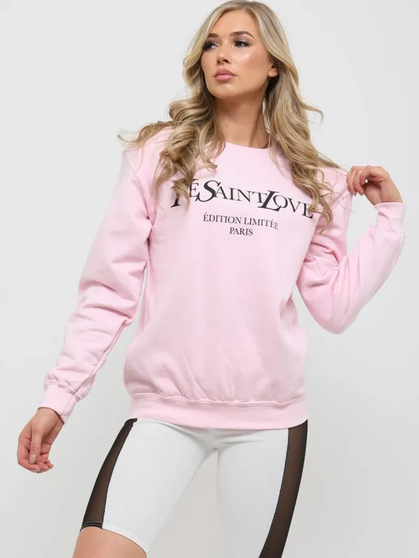 Gracie Ye Saint Love Sweatshirt Jumper In Pink sold by Vivichi