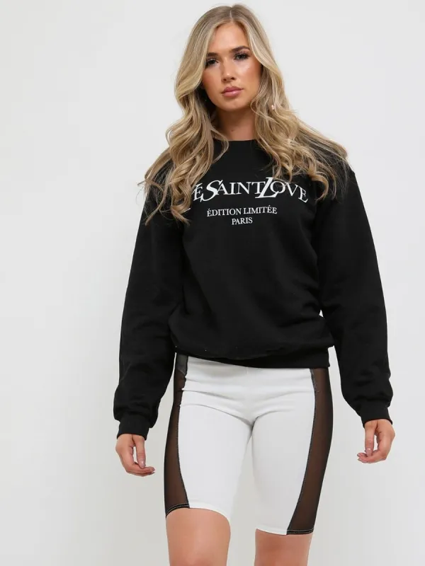 Gracie Ye Saint Love Sweatshirt Jumper In Black sold by Vivichi