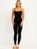 Korie Strappy Ribbed Basic Jumpsuit In Black sold by Vivichi