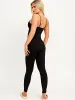 Korie Strappy Ribbed Basic Jumpsuit In Black sold by Vivichi