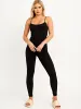 Korie Strappy Ribbed Basic Jumpsuit In Black sold by Vivichi