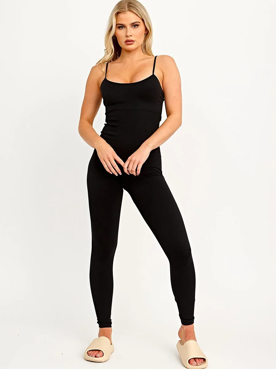 Korie Strappy Ribbed Basic Jumpsuit In Black sold by Vivichi product image thumbnail 4