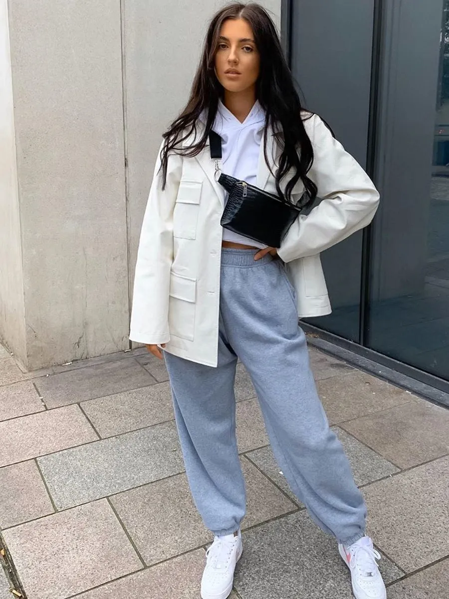 Barbara Oversized Fleece Joggers In Grey sold by Vivichi product image thumbnail 4