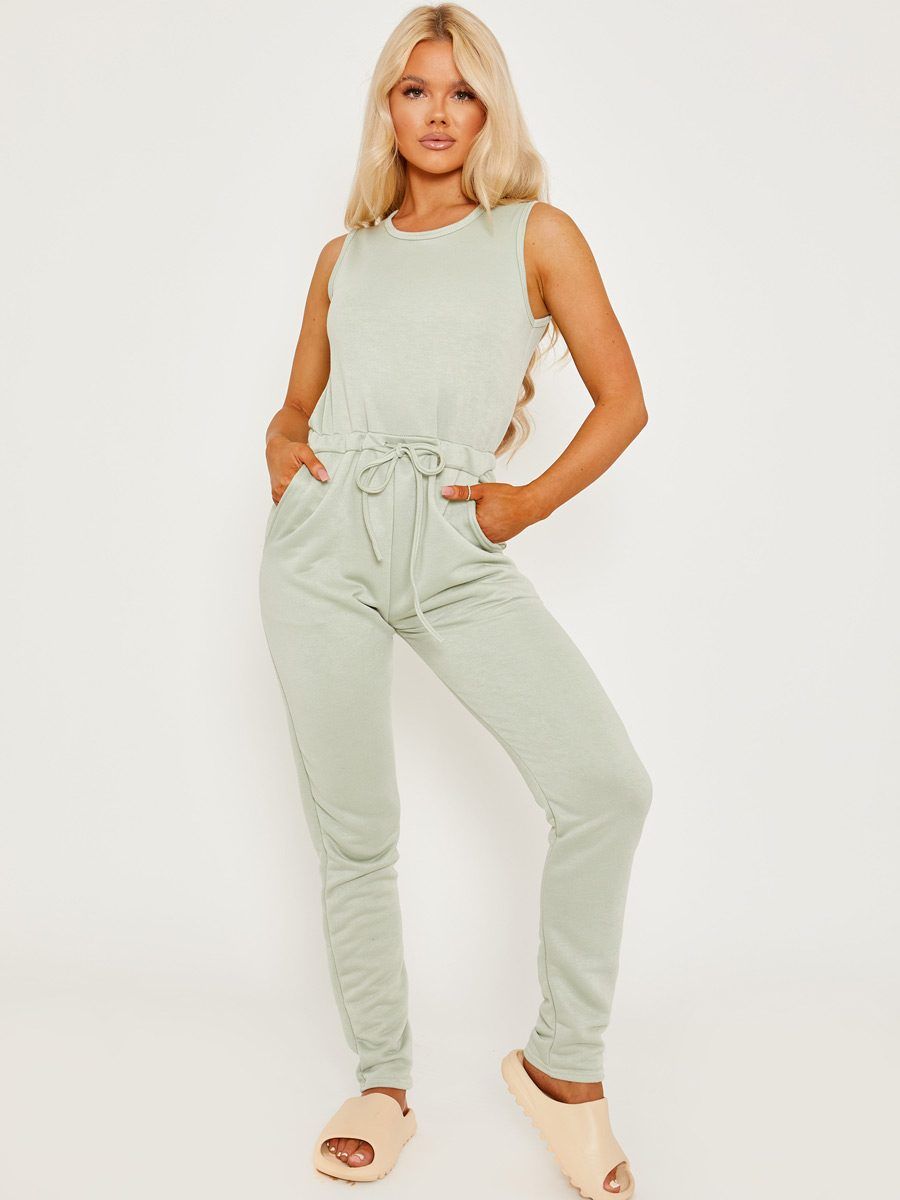 Evie Tie Knot Back Sleeveless Jumpsuit In Green sold by Vivichi product image thumbnail 2